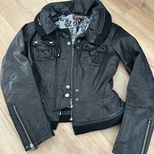Danier Dark Gray Leather Jacket